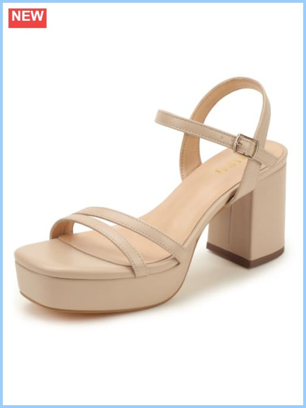 Strappy Slingback Heels Open Square Toe Chunky Block Platform Dress Sandals 3
